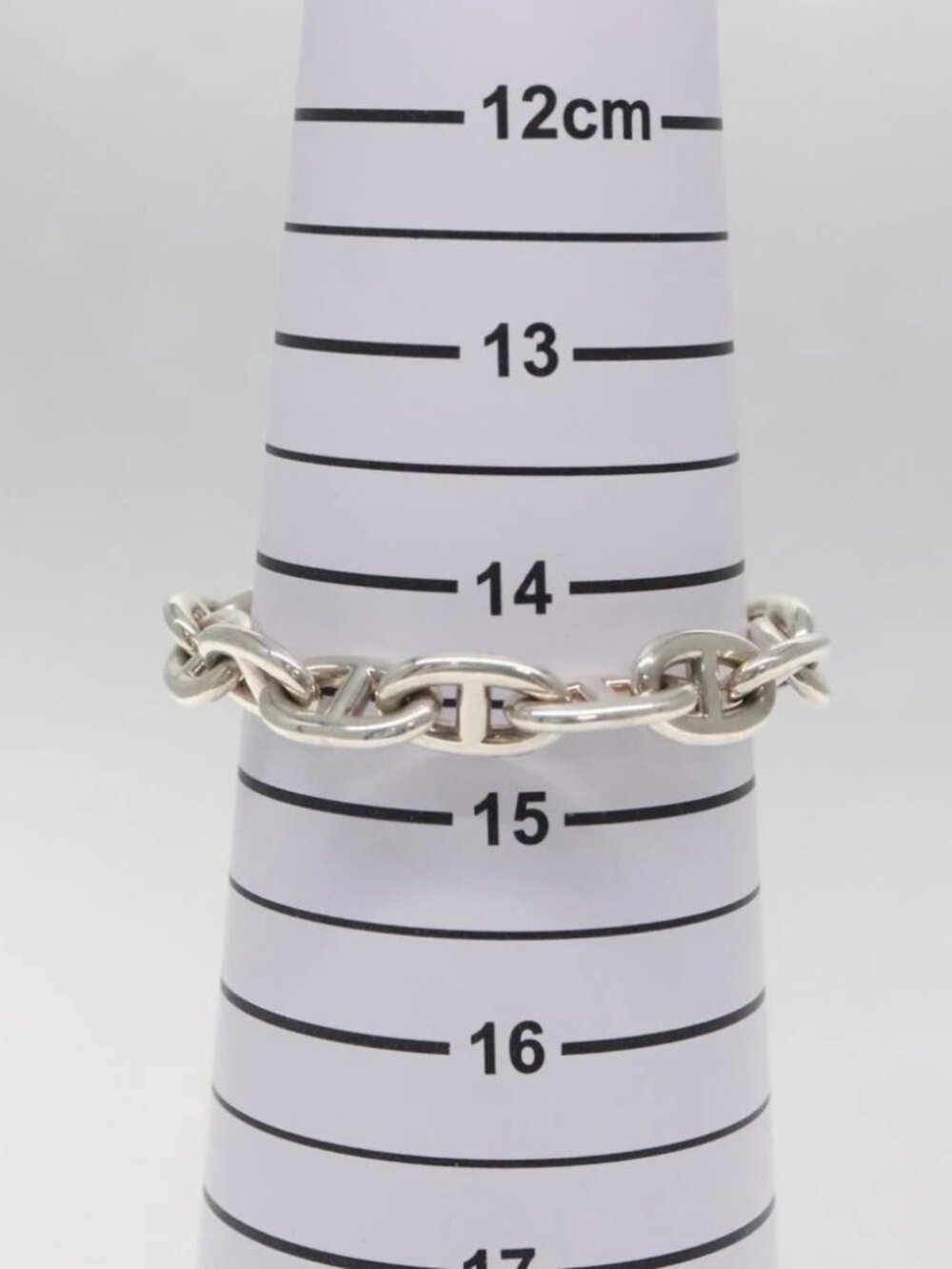 HERMES Chaine d'Ancre MM Bracelet Ag925 14 Links Silver Auth 134933SM - Picture 8 of 10